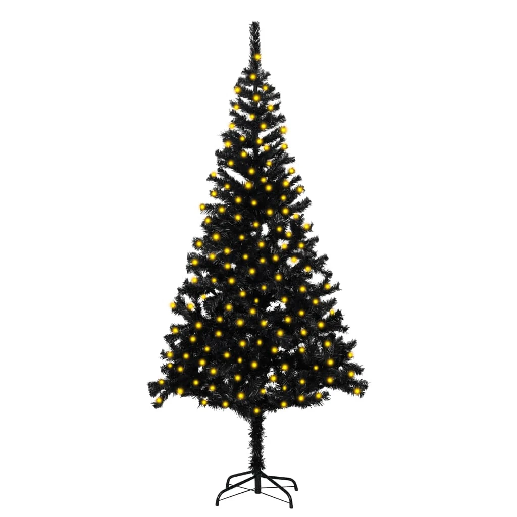 VIDAXL Sapin De Noël Artificiel Avec Led Et Support Noir 210 Cm Pvc 2 VIDAXL Sapin De Noël Artificiel Avec Led Et Support Noir 210 Cm Pvc – Image 2