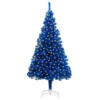 VIDAXL Sapin De Noël Artificiel Avec Led Et Support Bleu 210 Cm Pvc