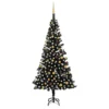VIDAXL Arbre De Noël Artificiel Avec LED Et Boules Noir 240 Cm PVC