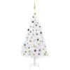 VIDAXL Arbre De Noël Artificiel Avec LED Et Boules Blanc 210 Cm PVC
