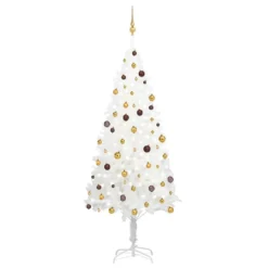 VIDAXL Arbre De Noël Artificiel Avec LED Et Boules Blanc 240 Cm