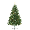 VIDAXL Arbre De Noël Artificiel Avec LED Et Boules 210 Cm Vert