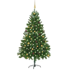 VIDAXL Arbre De Noël Artificiel Avec LED Et Boules 210 Cm Vert -Vidaxl Soldes Boutique 8720286496435 a en hd 1 6176e4e8391eb 2