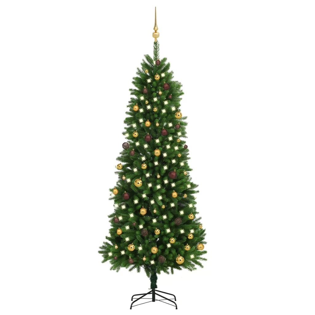 VIDAXL Arbre De Noël Artificiel Avec LED Et Boules 240 Cm Vert 3 VIDAXL Arbre De Noël Artificiel Avec LED Et Boules 240 Cm Vert – Image 3