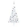 VIDAXL Demi-arbre De Noël Artificiel Avec LED Et Boules Blanc 120 Cm