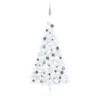 VIDAXL Demi-arbre De Noël Artificiel Avec LED Et Boules Blanc 150 Cm