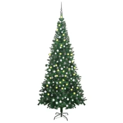 VIDAXL Arbre De Noël Artificiel Avec LED Et Boules L 240 Cm Vert -Vidaxl Soldes Boutique 8720286497500 a en hd 1 6176e50a838d5 2