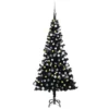 VIDAXL Arbre De Noël Artificiel Avec LED Et Boules Noir 150 Cm PVC