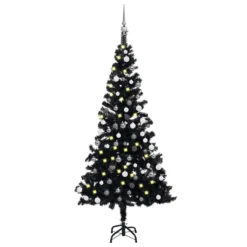 VIDAXL Arbre De Noël Artificiel Avec LED Et Boules Noir 180 Cm PVC -Vidaxl Soldes Boutique 8720286497630 a en hd 1 6176e50d7544f 2