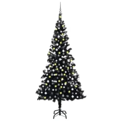 VIDAXL Arbre De Noël Artificiel Avec LED Et Boules Noir 210 Cm PVC -Vidaxl Soldes Boutique 8720286497647 a en hd 1 6176e50e3a774 2