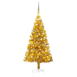 VIDAXL Arbre De Noël Artificiel Avec LED Et Boules Doré 150 Cm PET -Vidaxl Soldes Boutique 8720286497777 a en hd 1 6176e5046c0cb 2