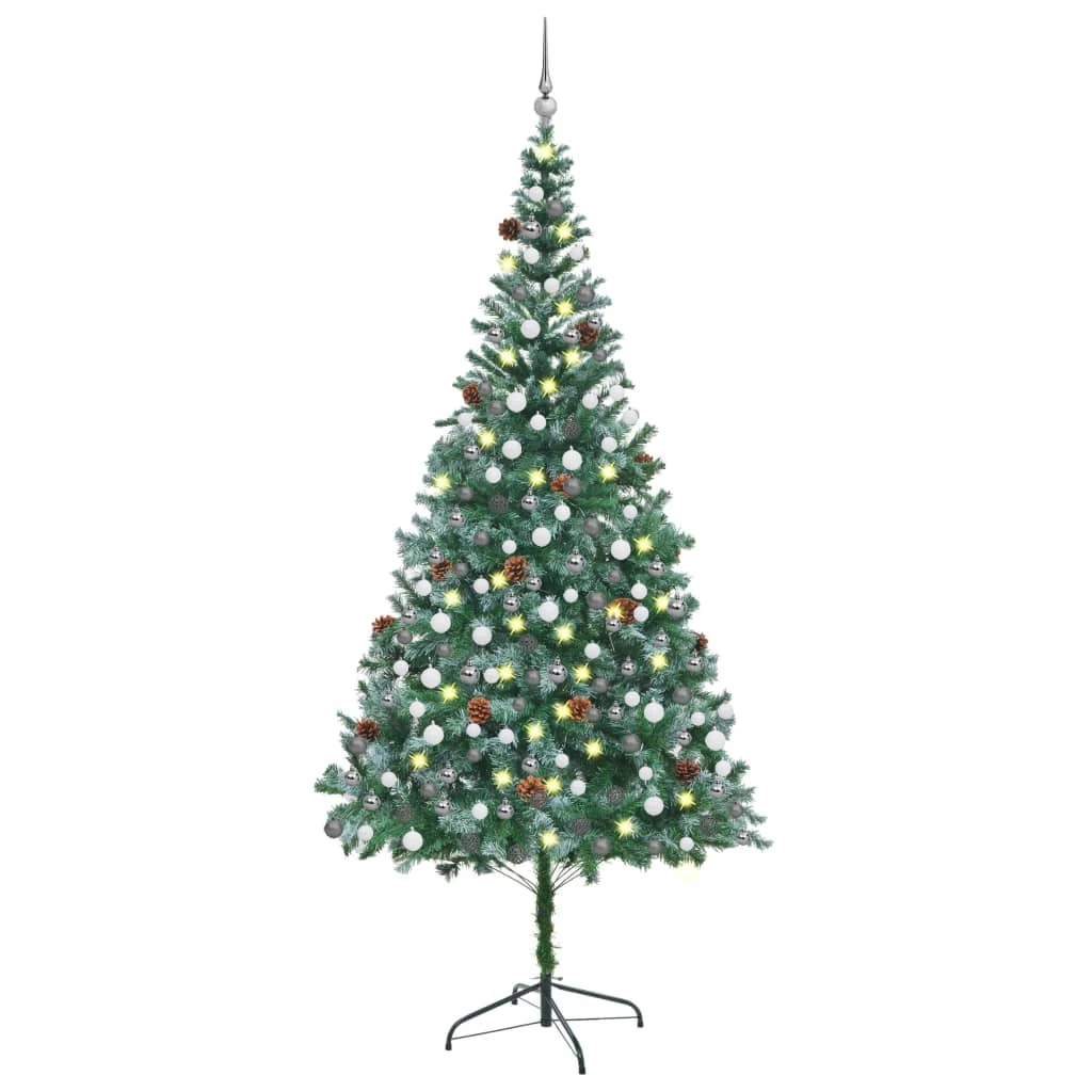 VIDAXL Arbre De Noël Artificiel LED Et Boules Et Pommes De Pin 210 Cm 2 VIDAXL Arbre De Noël Artificiel LED Et Boules Et Pommes De Pin 210 Cm – Image 2