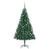 VIDAXL Arbre De Noël Artificiel Avec LED Et Boules Vert 180 Cm PVC