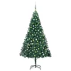 VIDAXL Arbre De Noël Artificiel Avec Led Et Boules Vert 210 Cm Pvc