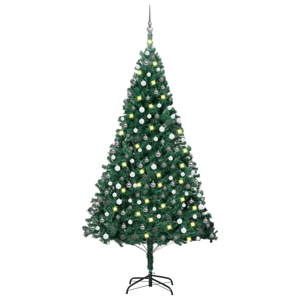 VIDAXL Arbre De Noël Artificiel Avec Led Et Boules Vert 210 Cm Pvc 3 VIDAXL Arbre De Noël Artificiel Avec Led Et Boules Vert 210 Cm Pvc – Image 3