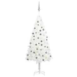 VIDAXL Arbre De Noël Artificiel Avec LED Et Boules Blanc 150 Cm -Vidaxl Soldes Boutique 8720286498064 a en hd 1 6176e4f5e71f6 2