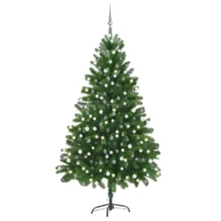 VIDAXL Arbre De Noël Artificiel Avec Led Et Boules 210 Cm Vert