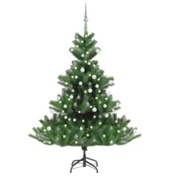 VIDAXL Sapin De Noël Artificiel Nordmann Avec LED Et Boules Vert 180cm -Vidaxl Soldes Boutique 8720286498194 a en hd 1 6176e6b1d492c 2