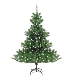 VIDAXL Sapin De Noël Artificiel Nordmann Avec LED Et Boules Vert 240cm -Vidaxl Soldes Boutique 8720286498217 a en hd 1 6176e6b428059 2