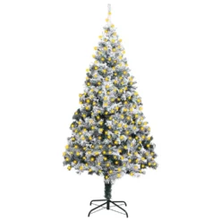 VIDAXL Sapin De Noël Artificiel Led Et Flocons De Neige Vert 400 Cm -Vidaxl Soldes Boutique 8720286498293 a en hd 1 63a575771aa4c 2