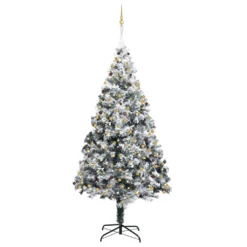 VIDAXL Sapin De Noël Artificiel LED Boules Flocons De Neige Vert 300cm