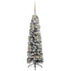 VIDAXL Arbre De Noël Mince Avec LED Et Boules Vert 120 Cm