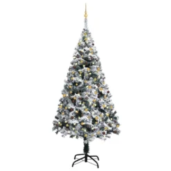 VIDAXL Arbre De Noël Artificiel Avec LED Et Boules Vert 240 Cm PVC