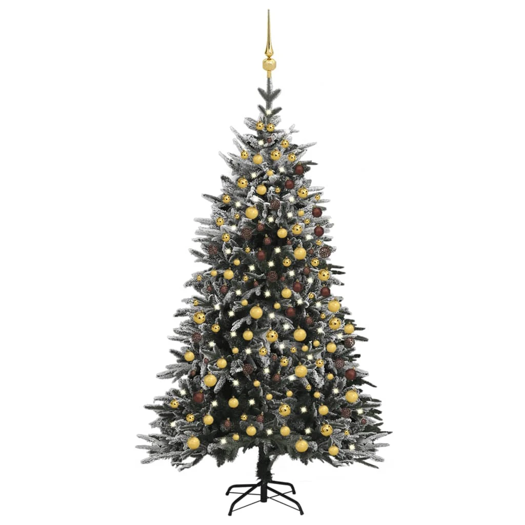 VIDAXL Sapin De Noël Artificiel LED Et Flocons De Neige 240 Cm PVC PE 1 VIDAXL Sapin De Noël Artificiel LED Et Flocons De Neige 240 Cm PVC PE