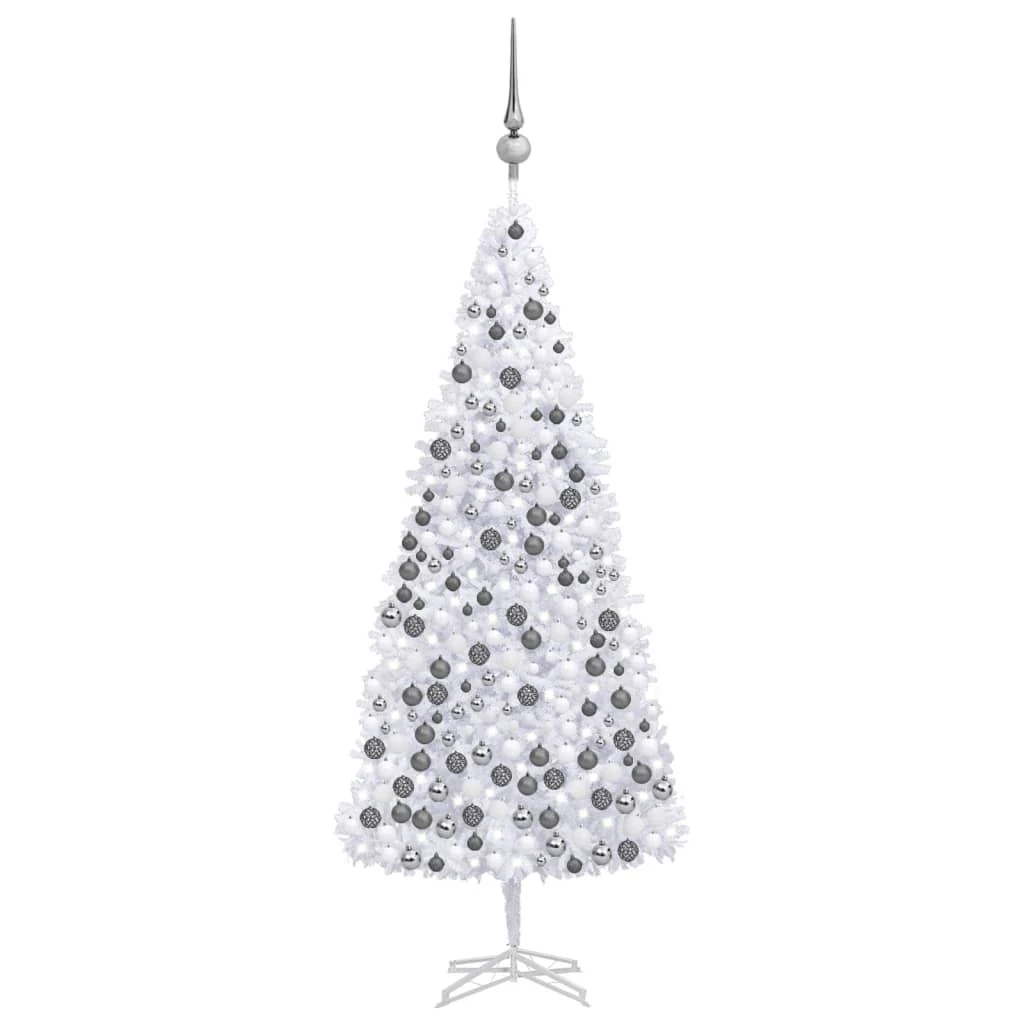 VIDAXL Sapin De Noël Artificiel Avec LED Et Boules 500 Cm Blanc 3 VIDAXL Sapin De Noël Artificiel Avec LED Et Boules 500 Cm Blanc – Image 3