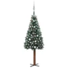 VIDAXL Sapin De Noël Mince Et LED Et Boules Vert 150 Cm