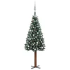 VIDAXL Sapin De Noël Mince Et LED Et Boules Vert 180 Cm