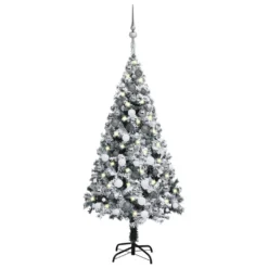 VIDAXL Arbre De Noël Artificiel Avec LED Et Boules Vert 120 Cm