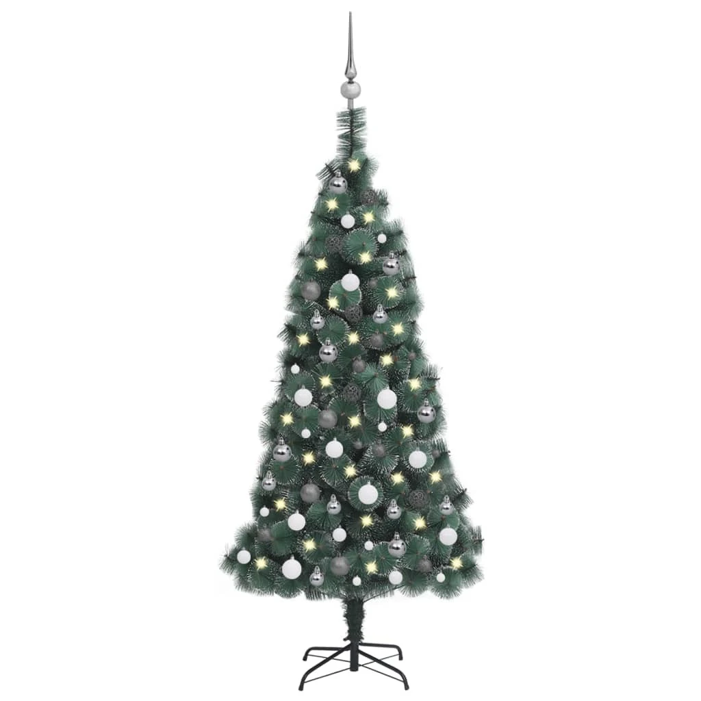 VIDAXL Arbre De Noël Artificiel Avec LED Et Boules Vert 150 Cm PVC PE 3 VIDAXL Arbre De Noël Artificiel Avec LED Et Boules Vert 150 Cm PVC PE – Image 3
