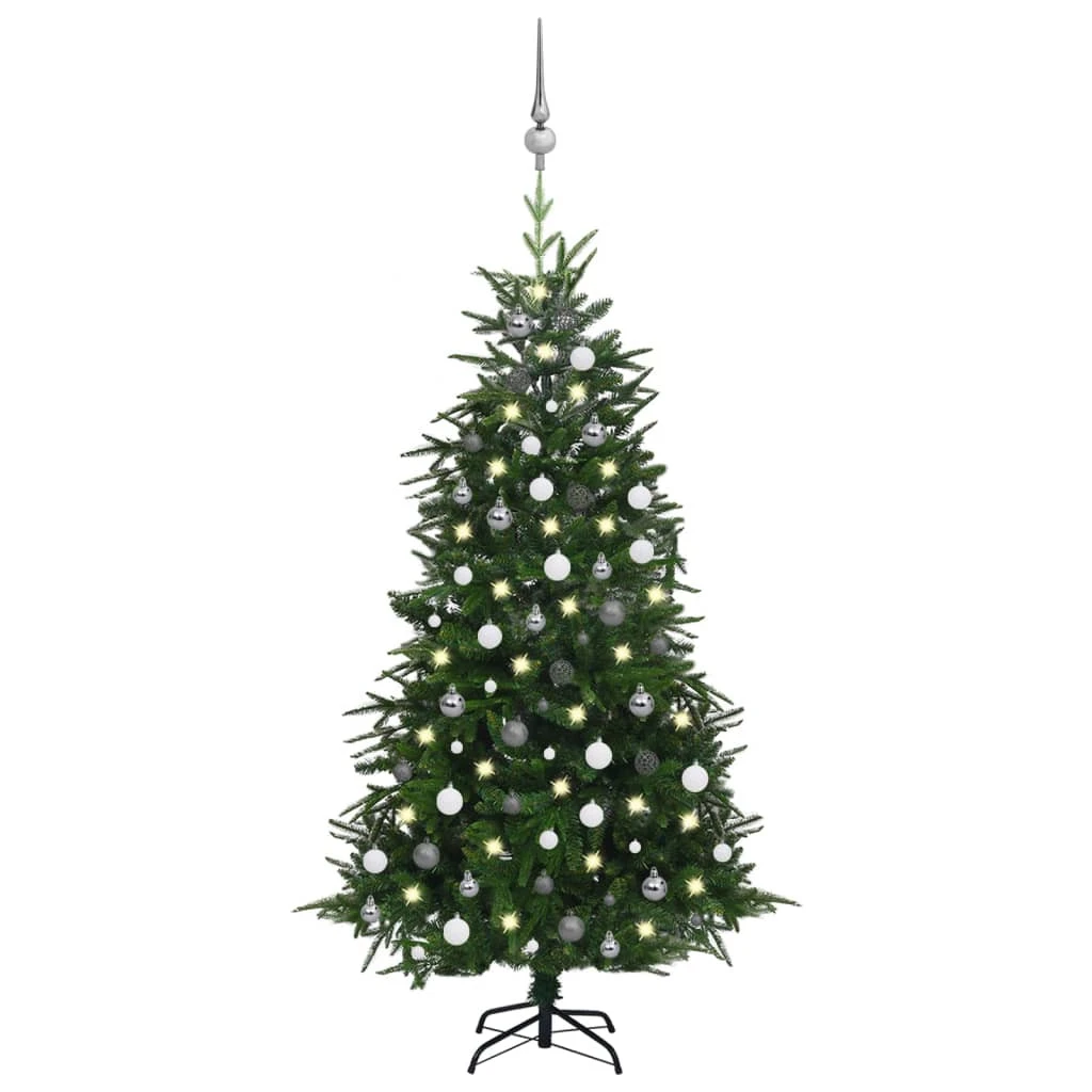 VIDAXL Arbre De Noël Artificiel Avec LED Et Boules Vert 180 Cm PVC PE 3 VIDAXL Arbre De Noël Artificiel Avec LED Et Boules Vert 180 Cm PVC PE – Image 3