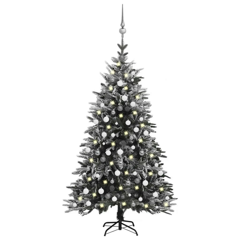 VIDAXL Sapin De Noël Artificiel Led Et Flocons De Neige 210 Cm Pvc Pe 1 VIDAXL Sapin De Noël Artificiel Led Et Flocons De Neige 210 Cm Pvc Pe