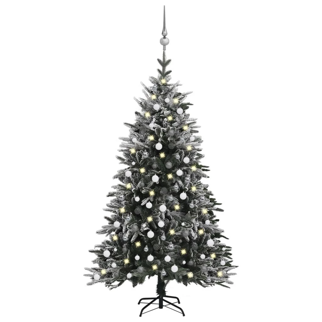 VIDAXL Sapin De Noël Artificiel LED Et Flocons De Neige 240 Cm PVC PE 3 VIDAXL Sapin De Noël Artificiel LED Et Flocons De Neige 240 Cm PVC PE – Image 3