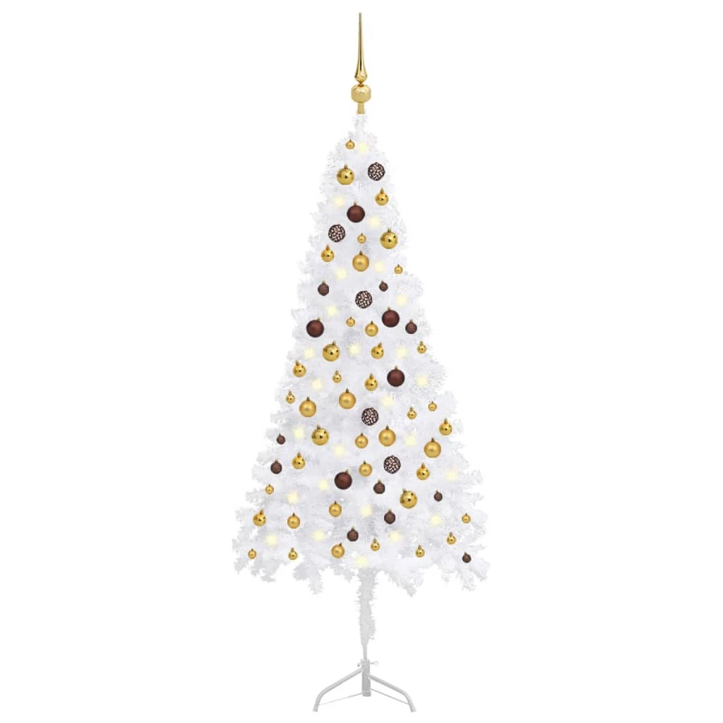 VIDAXL Arbre De Noël Artificiel LED Et Boules Blanc 180 Cm PVC 1 VIDAXL Arbre De Noël Artificiel LED Et Boules Blanc 180 Cm PVC
