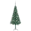VIDAXL Arbre De Noël Artificiel D'angle LED Et Boules Vert 150 Cm PVC