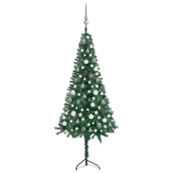 VIDAXL Arbre De Noël Artificiel D'angle LED Et Boules Vert 150 Cm PVC -Vidaxl Soldes Boutique 8720286500507 a en hd 1 6176e52dc56cf 2