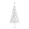 VIDAXL Arbre De Noël Artificiel D'angle LED Et Boules Blanc 240 Cm PVC