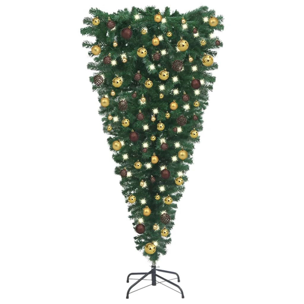 VIDAXL Arbre De Noël Artificiel Renversé Avec Led Et Boules 210 Cm 3 VIDAXL Arbre De Noël Artificiel Renversé Avec Led Et Boules 210 Cm – Image 3