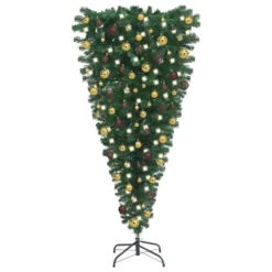 VIDAXL Arbre De Noël Artificiel Renversé Avec LED Et Boules 240 Cm