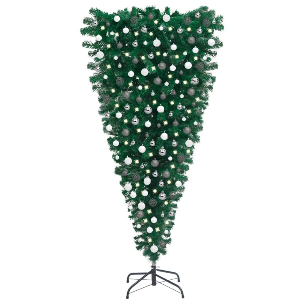 VIDAXL Arbre De Noël Artificiel Renversé Avec Led Et Boules 210 Cm 3 VIDAXL Arbre De Noël Artificiel Renversé Avec Led Et Boules 210 Cm – Image 3
