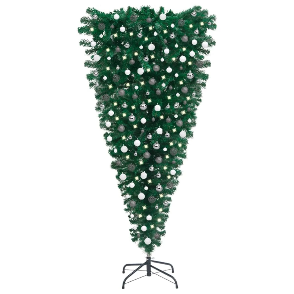 VIDAXL Arbre De Noël Artificiel Renversé Avec LED Et Boules 240 Cm 2 VIDAXL Arbre De Noël Artificiel Renversé Avec LED Et Boules 240 Cm – Image 2