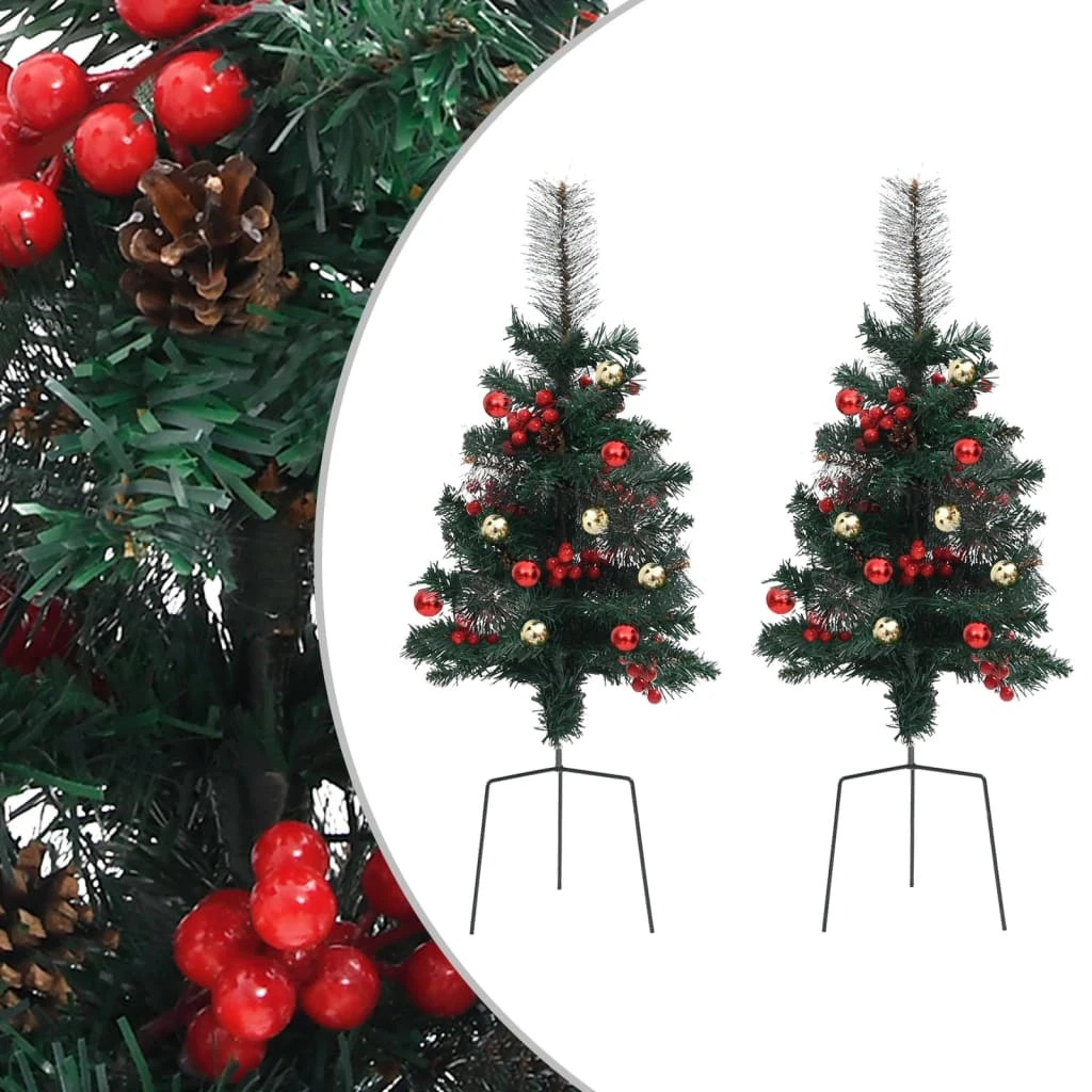 VIDAXL Sapins De Noël Artificiels D'allée 2 Pcs 76 Cm Pvc 2 VIDAXL Sapins De Noël Artificiels D'allée 2 Pcs 76 Cm Pvc – Image 2