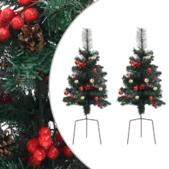 VIDAXL Sapins De Noël Artificiels D'allée 2 Pcs 76 Cm Pvc