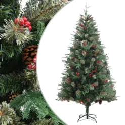 VIDAXL Sapin De Noël Avec Pommes De Pin Vert 195 Cm Pvc Et Pe -Vidaxl Soldes Boutique 8720286767047 a en hd 1 6203b74a481b7 2