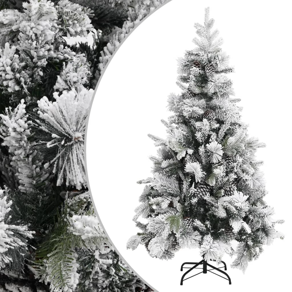 VIDAXL Sapin De Noël à Flocons De Neige Et Pommes De Pin 195 Cm Pvc/pe 2 VIDAXL Sapin De Noël à Flocons De Neige Et Pommes De Pin 195 Cm Pvc/pe – Image 2
