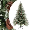 VIDAXL Sapin De Noël Avec Pommes De Pin Vert Et Blanc 120 Cm Pvc Et Pe