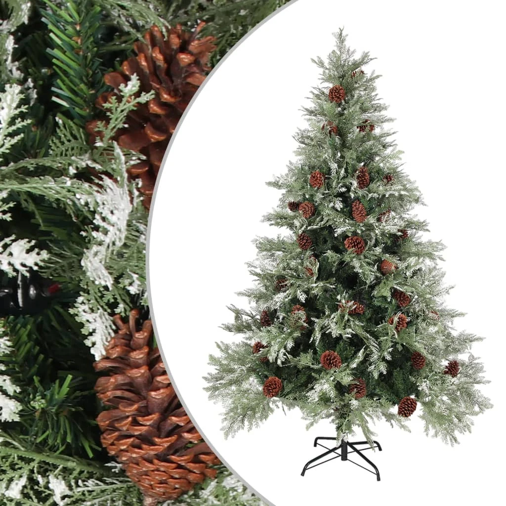 VIDAXL Sapin De Noël Avec Pommes De Pin Vert Et Blanc 150 Cm Pvc Et Pe 2 VIDAXL Sapin De Noël Avec Pommes De Pin Vert Et Blanc 150 Cm Pvc Et Pe – Image 2